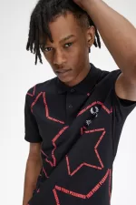 Fred Perry Star Men’s Shirt Black | CWTLS7496