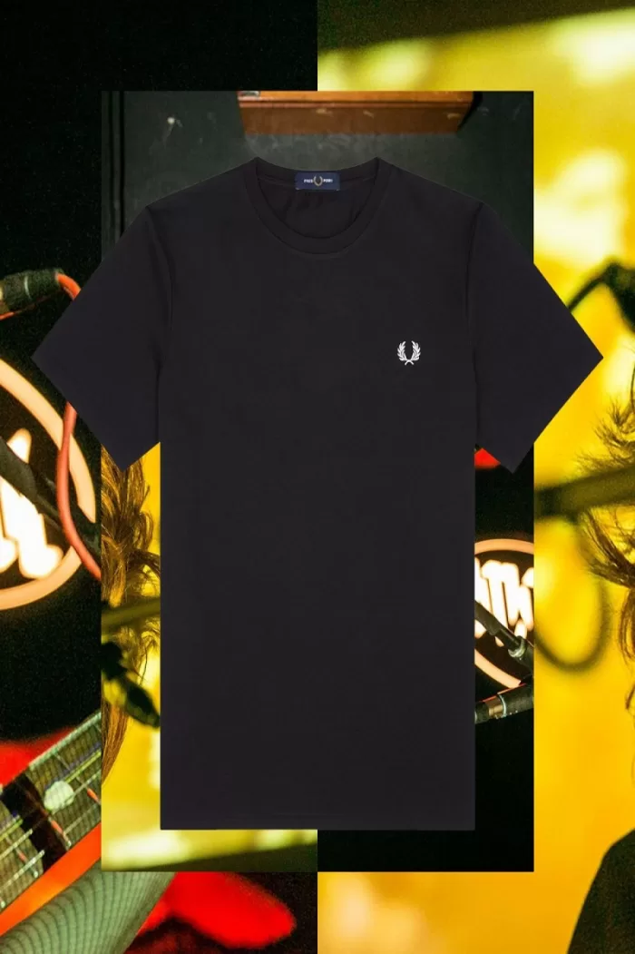 Fred Perry Stockholm Ringer Men’s T-Shirt Black | FEILJ4938