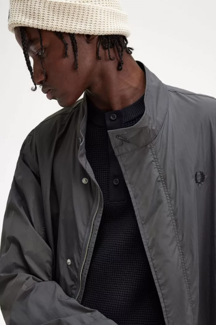 Fred Perry Straight Hem Men’s Parka Gunmetal | KFYOX8435