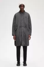 Fred Perry Straight Hem Men’s Parka Gunmetal | KFYOX8435