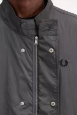 Fred Perry Straight Hem Men’s Parka Gunmetal | KFYOX8435