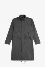 Fred Perry Straight Hem Men’s Parka Gunmetal | KFYOX8435