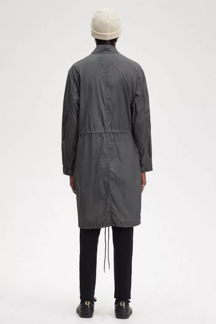 Fred Perry Straight Hem Men’s Parka Gunmetal | KFYOX8435