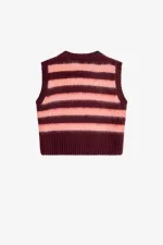 Fred Perry Striped Knitted Women’s Tanks Oxblood | DUTHS0913