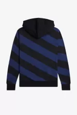 Fred Perry Striped Zip-Through Hooded Men’s Sweatshirts Black | QTNHF9735