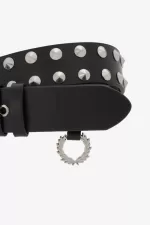 Fred Perry Studded Leather Men’s Belts Black | QHDON0254