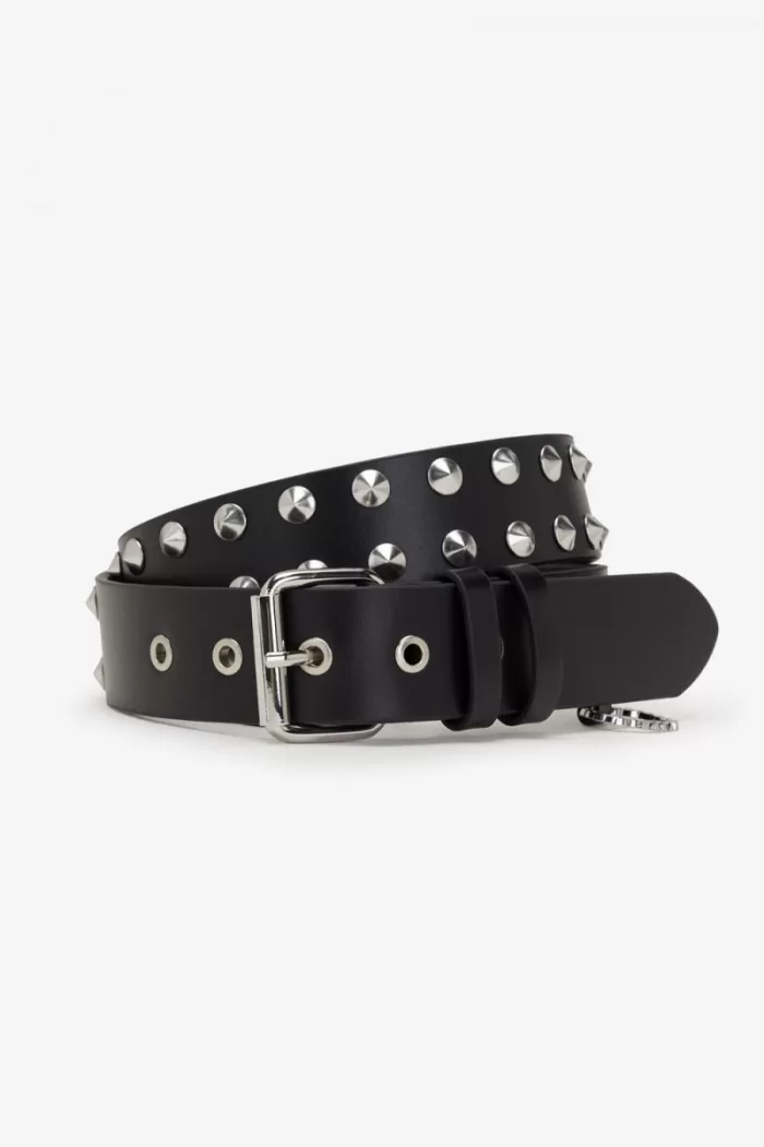 Fred Perry Studded Leather Men’s Belts Black | QHDON0254