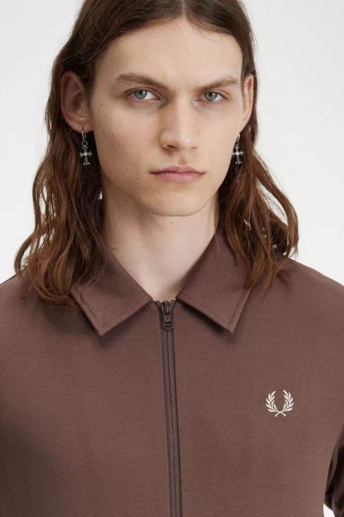 Fred Perry Tape Detail Collared Men’s Track Jackets Dark Red | URYKF9037