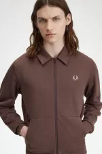 Fred Perry Tape Detail Collared Men’s Track Jackets Dark Red | URYKF9037