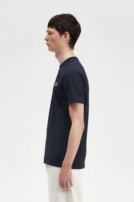 Fred Perry Tape Detail Men’s T-Shirt Navy | WSURE6854