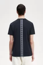 Fred Perry Tape Detail Men’s T-Shirt Navy | WSURE6854