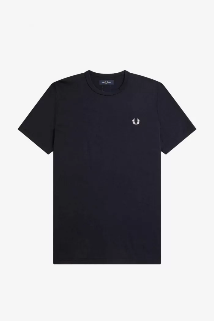 Fred Perry Tape Detail Men’s T-Shirt Navy | WSURE6854