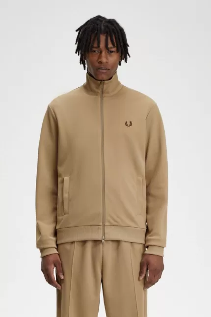 Fred Perry Tape Detail Men’s Track Jackets Green | MUWBR4760