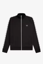 Fred Perry Taped Men’s Track Jackets Black | OQCTI0321