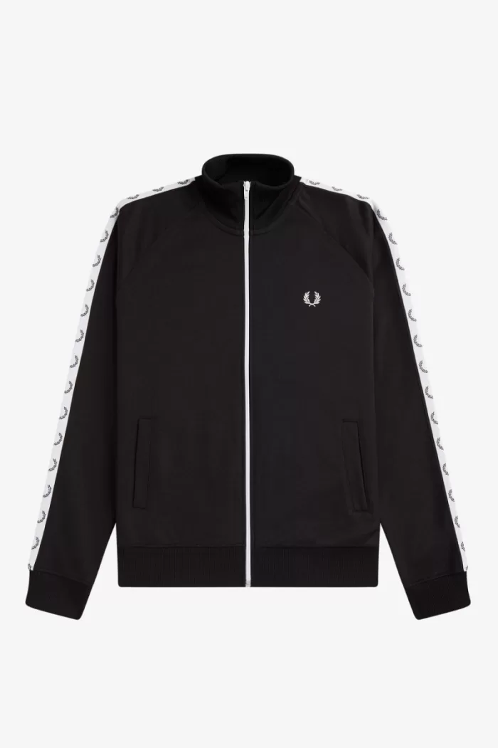 Fred Perry Taped Men’s Track Jackets Black | OQCTI0321