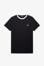 Fred Perry Taped Ringer Men’s T-Shirt Black | MPEZC3728