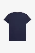 Fred Perry Taped Ringer Men’s T-Shirt Carbon Blue | HUIXL8314