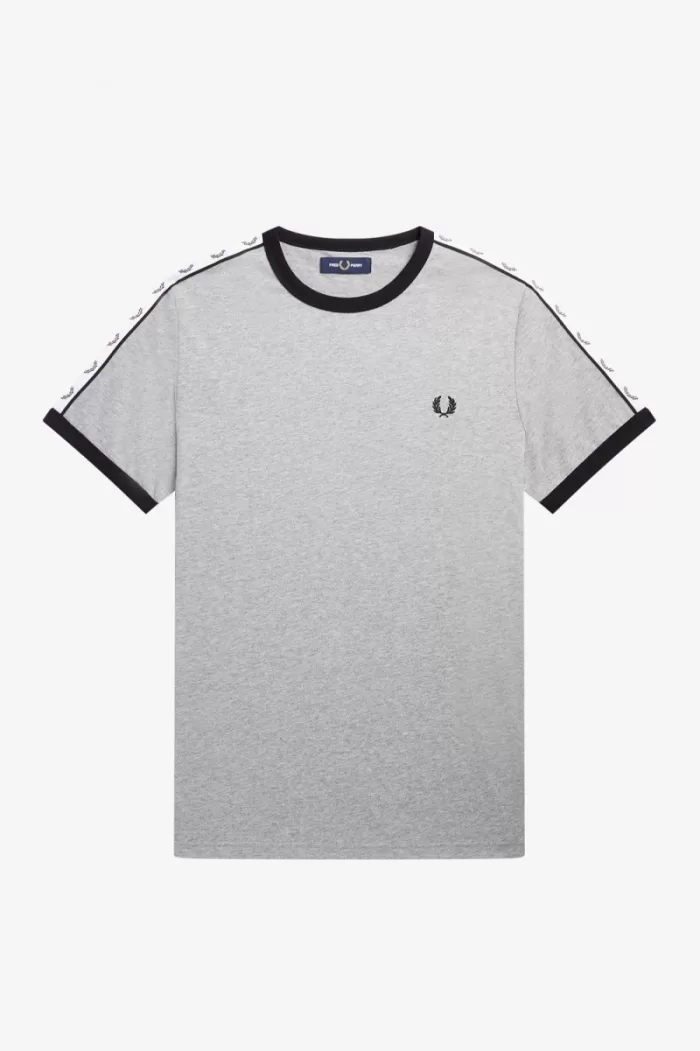 Fred Perry Taped Ringer Men’s T-Shirt Grey | DXLNH4195