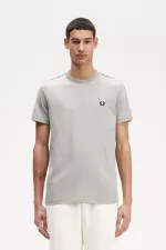 Fred Perry Taped Ringer Men’s T-Shirt Grey | NJXSO3789