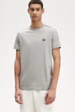 Fred Perry Taped Ringer Men’s T-Shirt Grey | NJXSO3789