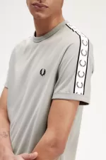 Fred Perry Taped Ringer Men’s T-Shirt Grey | NJXSO3789