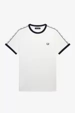 Fred Perry Taped Ringer Men’s T-Shirt Snow White | FZGED0413