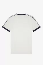 Fred Perry Taped Ringer Men’s T-Shirt Snow White | FZGED0413