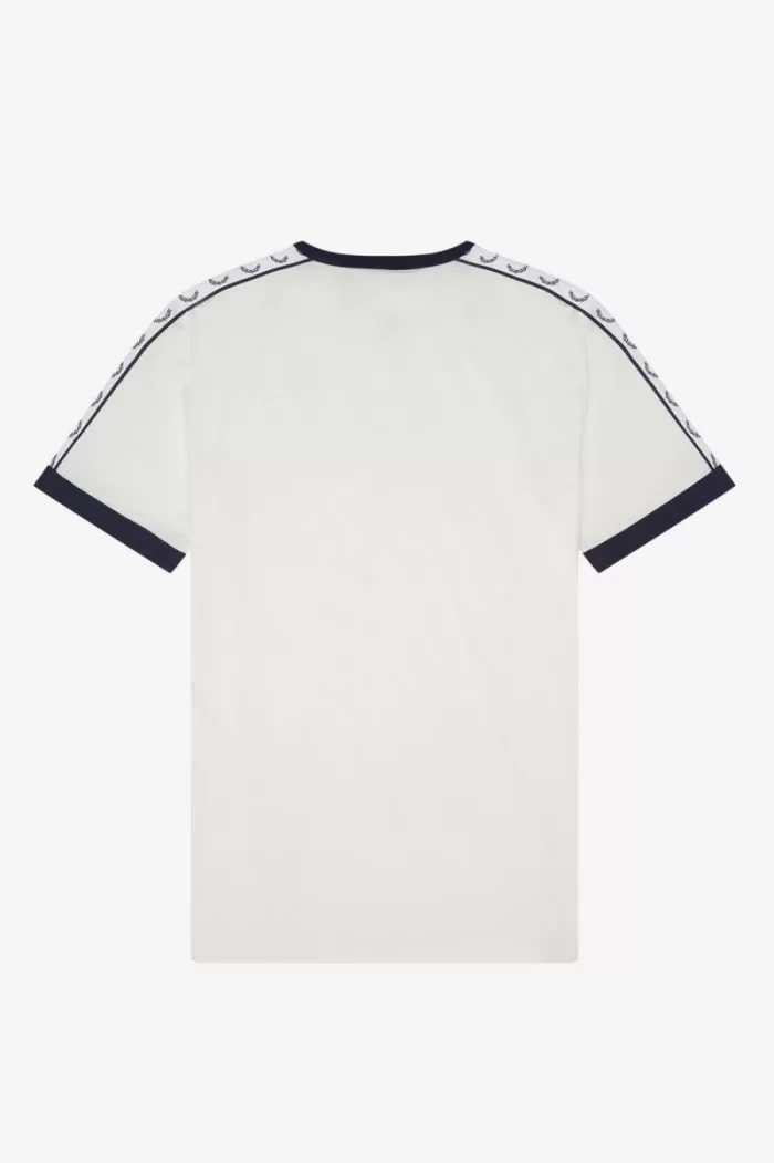 Fred Perry Taped Ringer Men’s T-Shirt Snow White | FZGED0413