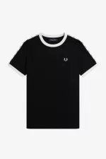 Fred Perry Taped Ringer Women’s T-Shirt Black | OKQWA2786