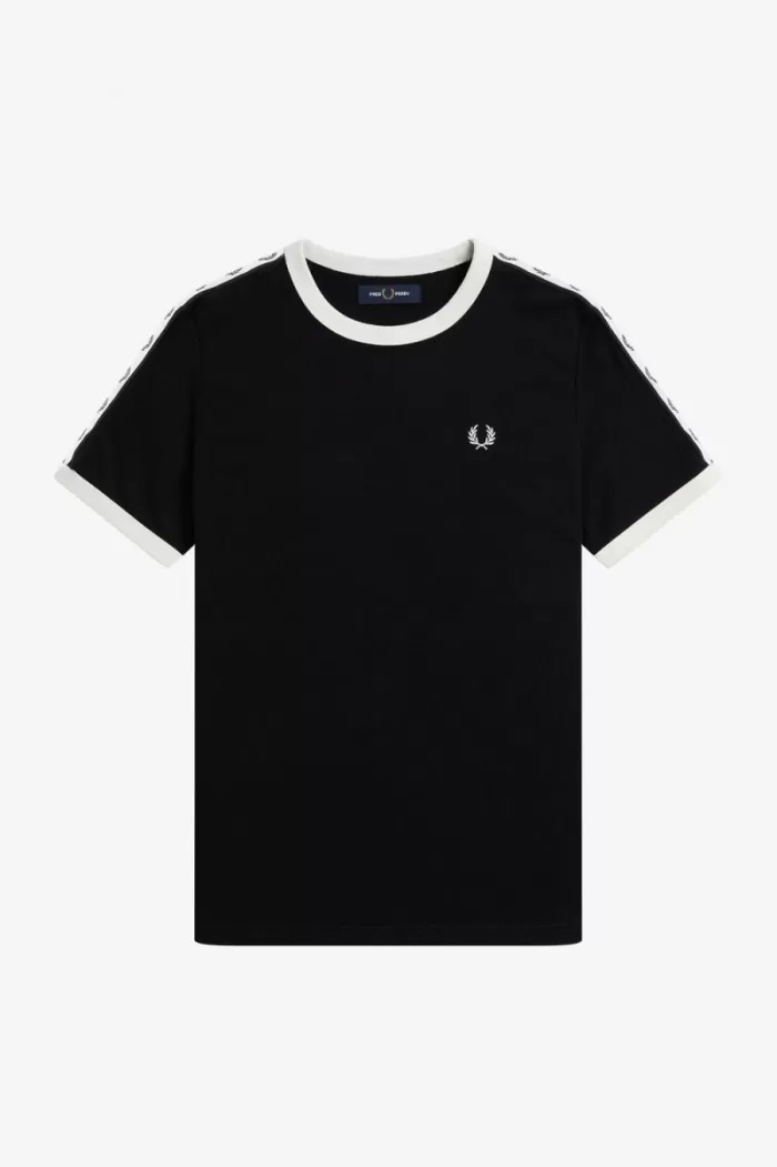 Fred Perry Taped Ringer Women’s T-Shirt Black | OKQWA2786