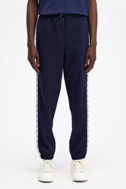 Fred Perry Taped Track Men’s Pants Carbon Blue | CJBNS5036