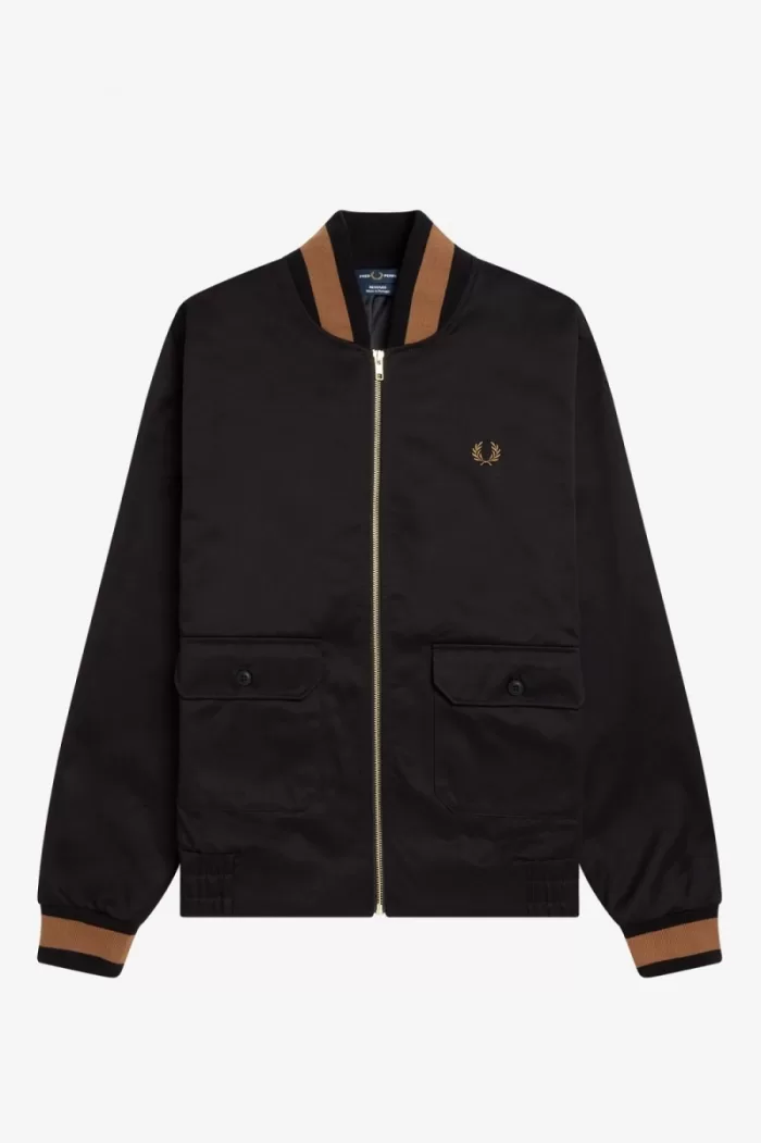 Fred Perry Tennis Bomber Men’s Jackets Black | RXJUN9302