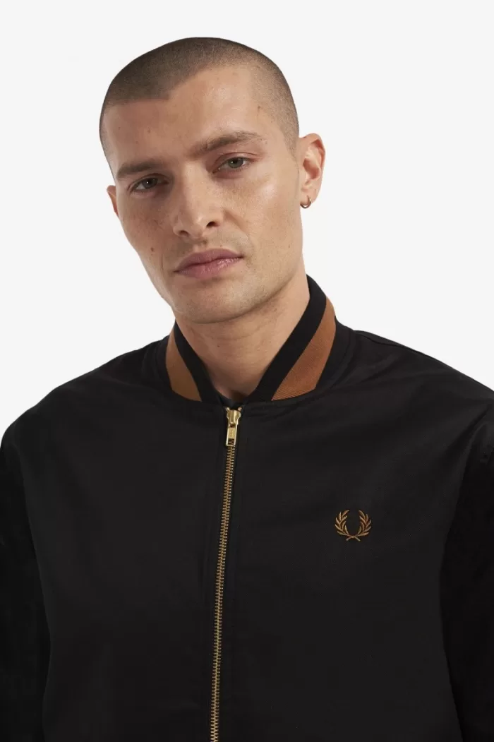 Fred Perry Tennis Bomber Men’s Jackets Black | RXJUN9302