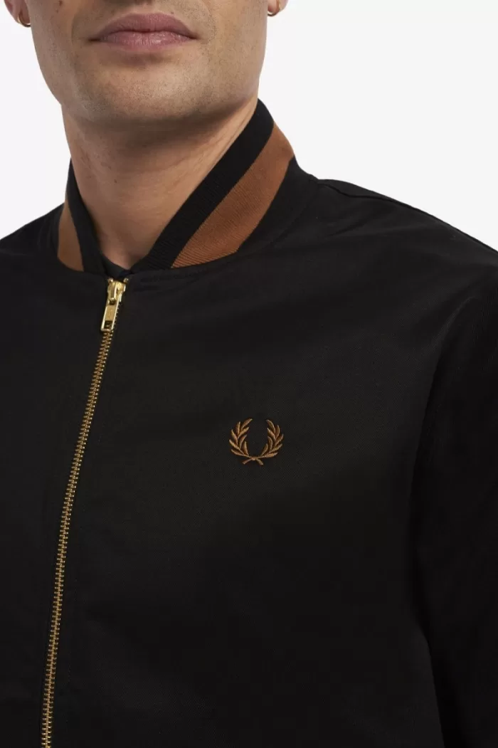 Fred Perry Tennis Bomber Men’s Jackets Black | RXJUN9302