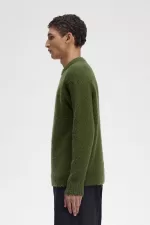 Fred Perry Textured Knitted Men’s Jumper Chive Green | PYCZQ7492