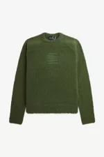 Fred Perry Textured Knitted Men’s Jumper Chive Green | PYCZQ7492