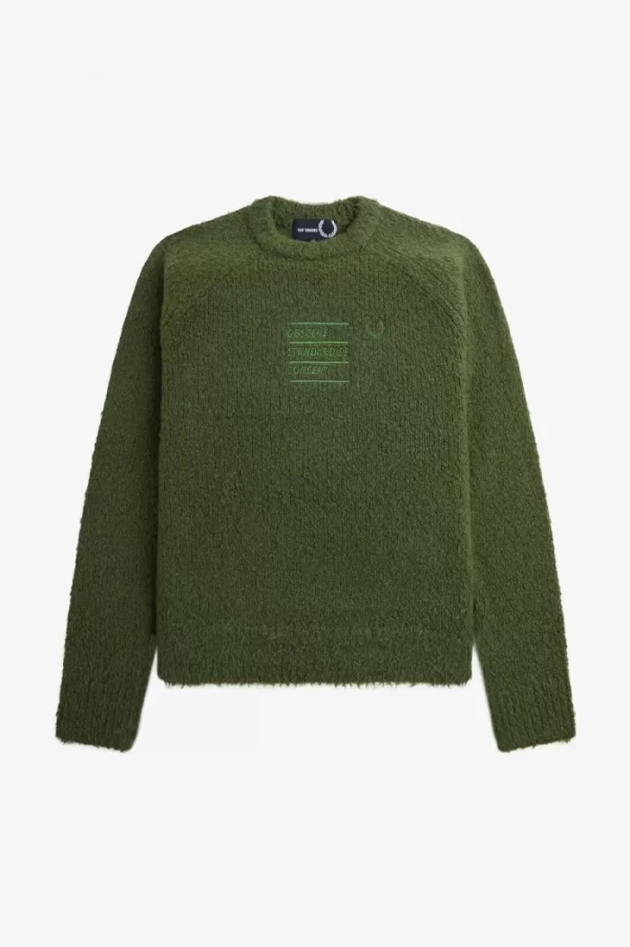 Fred Perry Textured Knitted Men’s Jumper Chive Green | PYCZQ7492