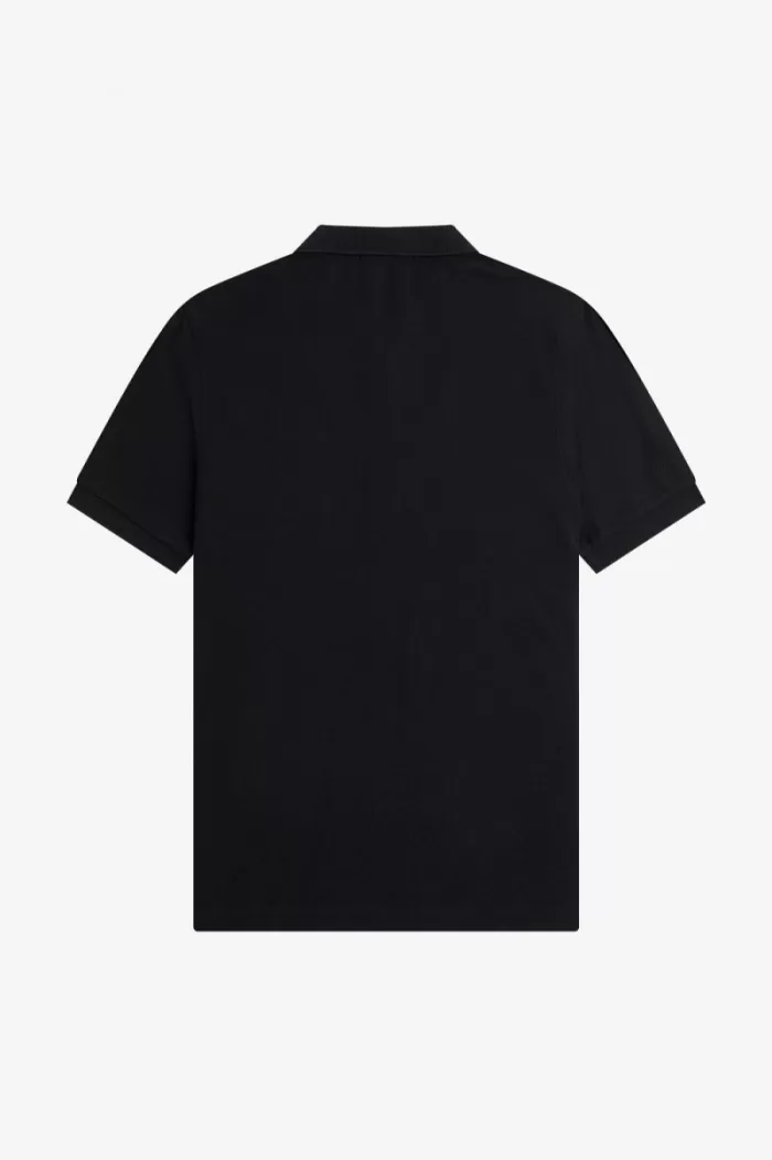 Fred Perry Textured Zip Neck Men’s Polo Shirt Black | KTOBS8074