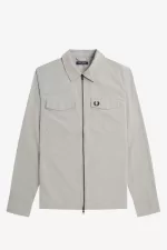 Fred Perry Textured Zip-Through Men’s Shirt Grey | NWXOS9810