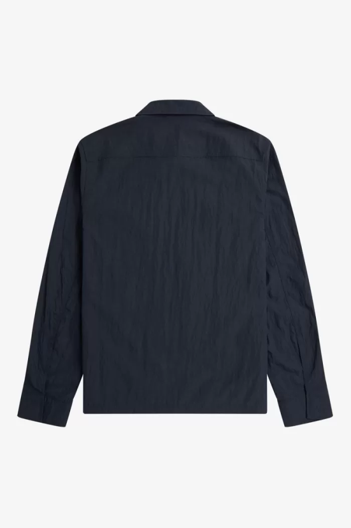 Fred Perry Textured Zip-Through Men’s Shirt Navy | TYFMP8401