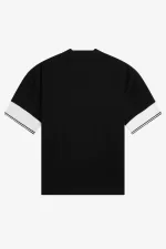 Fred Perry Tipped Cuff Piqué Women’s T-Shirt Black | XCUPW4625