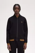 Fred Perry Tipped Detail Men’s Track Jackets Black | NEFZJ5238