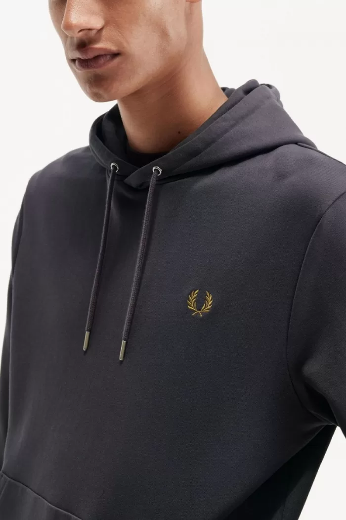 Fred Perry Tipped Hooded Men’s Sweatshirts Anchor Grey Dark Coffee | REAKF1563