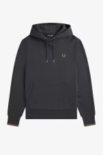 Fred Perry Tipped Hooded Men’s Sweatshirts Anchor Grey Dark Coffee | REAKF1563