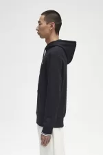 Fred Perry Tipped Hooded Men’s Sweatshirts Black | FUMTV7905