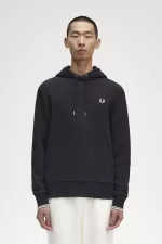 Fred Perry Tipped Hooded Men’s Sweatshirts Black | FUMTV7905