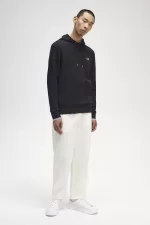 Fred Perry Tipped Hooded Men’s Sweatshirts Black | FUMTV7905