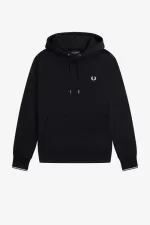 Fred Perry Tipped Hooded Men’s Sweatshirts Black | FUMTV7905