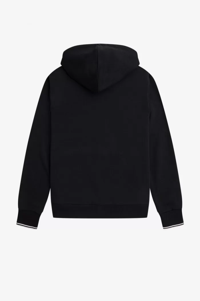 Fred Perry Tipped Hooded Men’s Sweatshirts Black | FUMTV7905