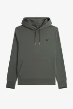 Fred Perry Tipped Hooded Men’s Sweatshirts Field Green | PUORJ4072